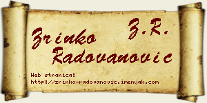Zrinko Radovanović vizit kartica